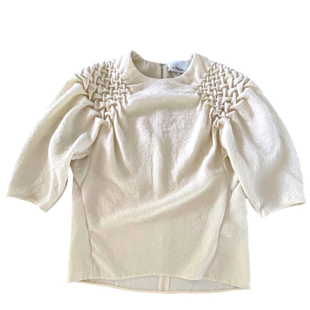 3.1 Phillip Lim Crew Neck Short Sleeve Silk Blouse Top 2